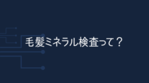 毛髪ミネラル検査ってどんなもの？